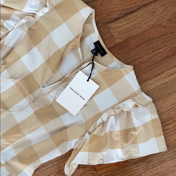 NWT Who What Wear Check Bell Sleeve Midi - Picture 7 of 12